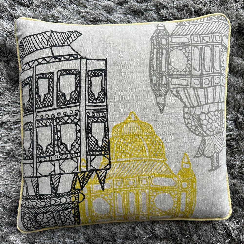 MODSHOP SILK SCREEN THROW PILLOW-MODERN RETRO GLAM DESIGN - RETAIL $70